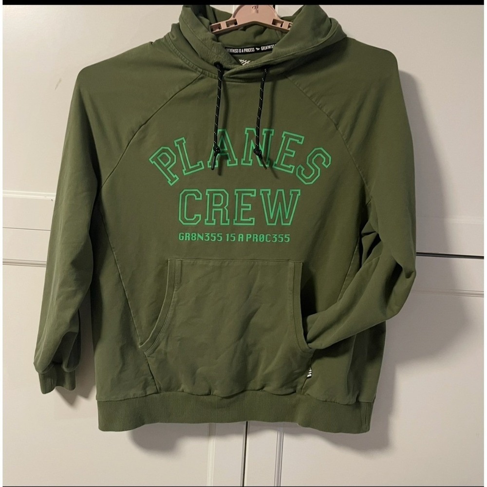 Paper Planes Greatness Is A Process Hoodie Olive Green Mens 2XL Raglan Pullover